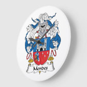 Mendes-Familienwappen Große Wanduhr (Winkel)