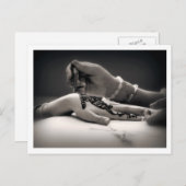 Mendhi Hand Henna in Sepia Tone Postkarte (Vorne/Hinten)