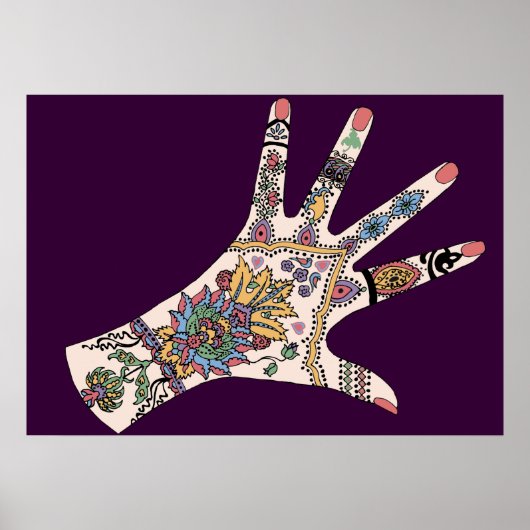 Mendhi Hände Poster (Vorne)