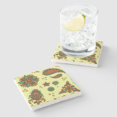 MENDHI PATTERN Stone Untersetzer (Seitenansicht)