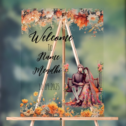 Mendhi-Zeichen Acrylschild (Neutral)