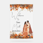 Mendhi-Zeichen für Burnorange Acrylschild (Vorderseite)