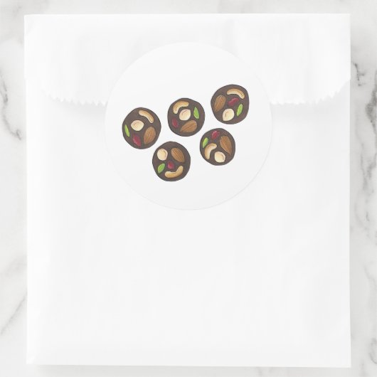 Mendiants French Chocolates Chocolatier Runder Aufkleber (Tasche)