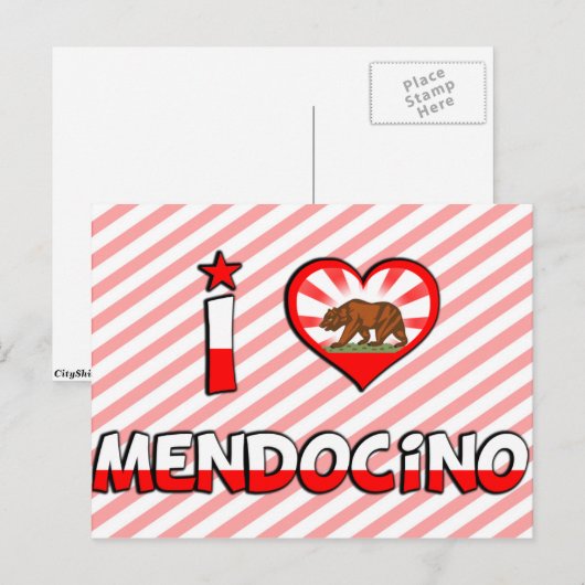 Mendocino, CA Postkarte (Vorne/Hinten)