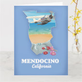 Mendocino California Karte (Gelbe Blume)