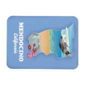 Mendocino California Karte Magnet (Horizontal)
