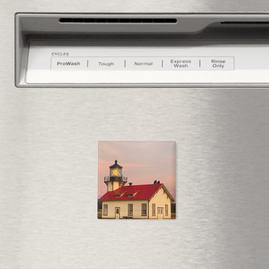 Mendocino Lighthouse Sunset Foto Magnet (In Situ (Geschirrspüler))