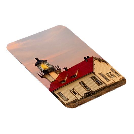 Mendocino Lighthouse Sunset Magnet (Rechte Seite)