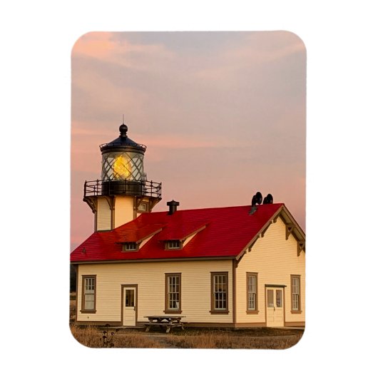 Mendocino Lighthouse Sunset Magnet (Vertikal)