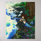 "Mendocino Mermaid" Fairy Fantasy Coast Ocean Art Poster (Vorne)
