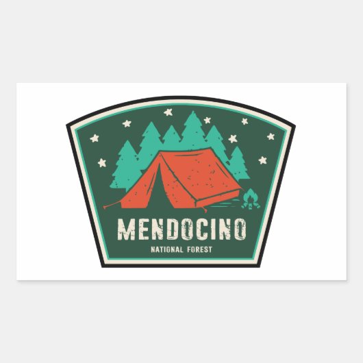 Mendocino National Forest Camping Rechteckiger Aufkleber (Vorderseite)
