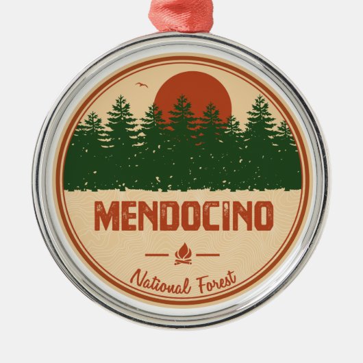 Mendocino National Forest Ornament Aus Metall (Vorne)