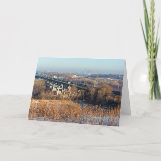 Mendota-Brücke über den Fluss Minnesota Karte (Vorderseite)