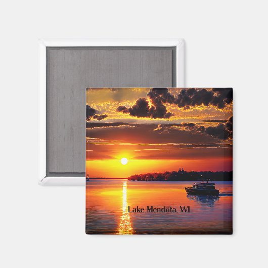 Mendota-See, WI, Magnet (Vorderseite/Rückseite)