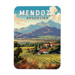 Mendoza Argentinien Reise Kunst Vintage Magnet