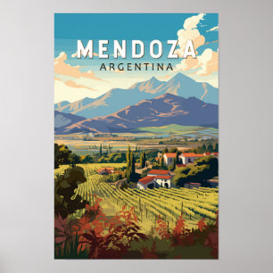 Mendoza Argentinien Reise Kunst Vintage Poster