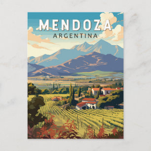 Mendoza Argentinien Reise Kunst Vintage Postkarte
