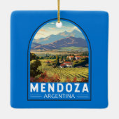 Mendoza Argentinien Reisen Vintag Keramikornament (Rückseite)