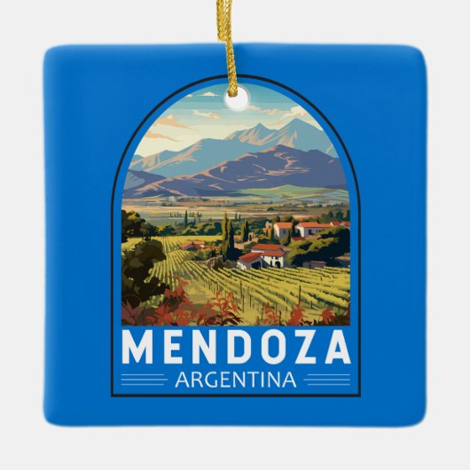 Mendoza Argentinien Reisen Vintag Keramikornament (Vorderseite)