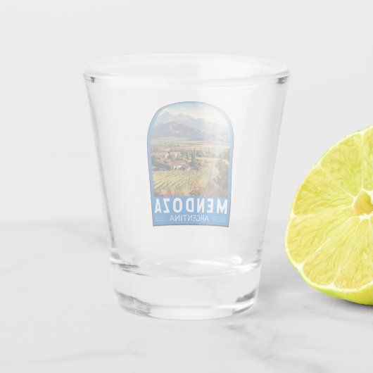 Mendoza Argentinien Reisen Vintag Schnapsglas (Rückseite)