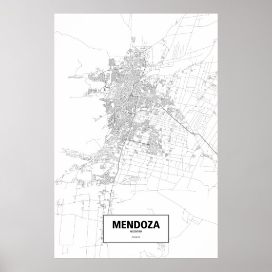Mendoza, Argentinien (schwarz auf weiß) Poster (Vorne)