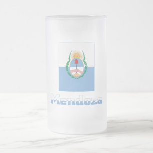 Mendoza Flagge mit Namen Mattglas Bierglas