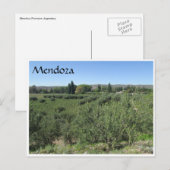 Mendoza grüne Hügel Postkarte (Vorne/Hinten)