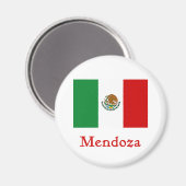 Mendoza mexikanische Flagge Magnet (Vorderseite/Rückseite)