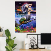 Menehune Mermaid (Aktualisierung) Poster (Heimbüro)