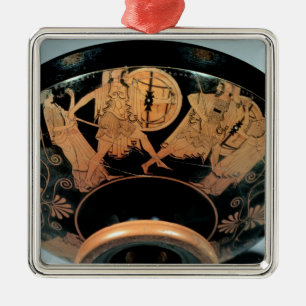 Menelaos, begleitet von der Aphrodite Ornament Aus Metall
