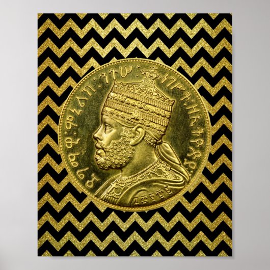 Menelik II Lion Rasta Solomon Jah Rastafari Poster (Vorne)