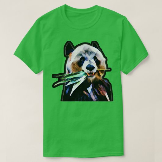 Meng Xiang niedlicher Großpanda Bär frisst Bambus  T-Shirt (Design vorne)