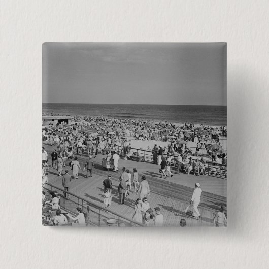 Menge auf Strand Button (Vorderseite)