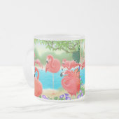 Menge der Flamingo-Glas-Tasse Mattglastasse (Vorderseite Links)