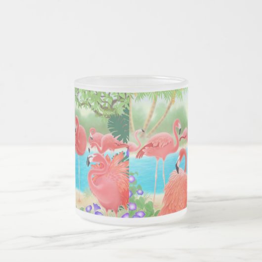 Menge der Flamingo-Glas-Tasse Mattglastasse (Mittel)