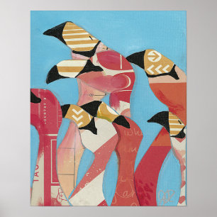 Menge der Flamingos Poster