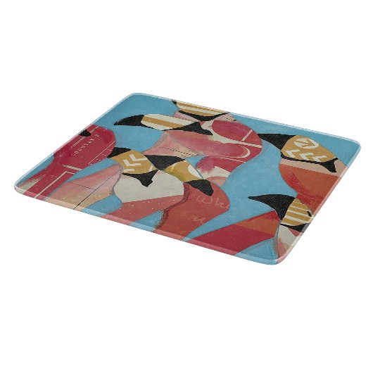 Menge der Flamingos Schneidebrett (Ecke)