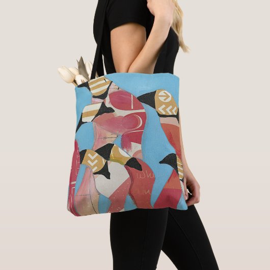 Menge der Flamingos Tasche (Von Nahem)