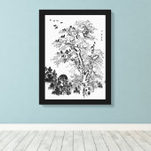 Menge der Krähen an der Dämmerung Leinwanddruck (Insitu (Holzboden))