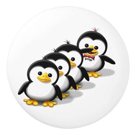 Menge der Pinguine Keramikknauf (Vorderseite)