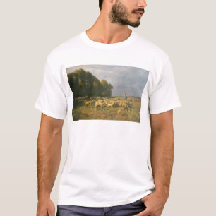 Menge der Schafe in einer Landschaft T-Shirt