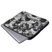 Menge der Schafe Schwarzweiss Laptopschutzhülle (Vorne Knopf)