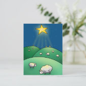 Menge der Schafe unter Weihnachtsstern Feiertagspostkarte (Stehend Vorderseite)
