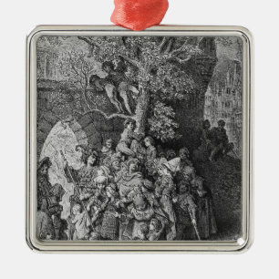 Menge der Zuschauer und der Zuschauer an Ornament Aus Metall