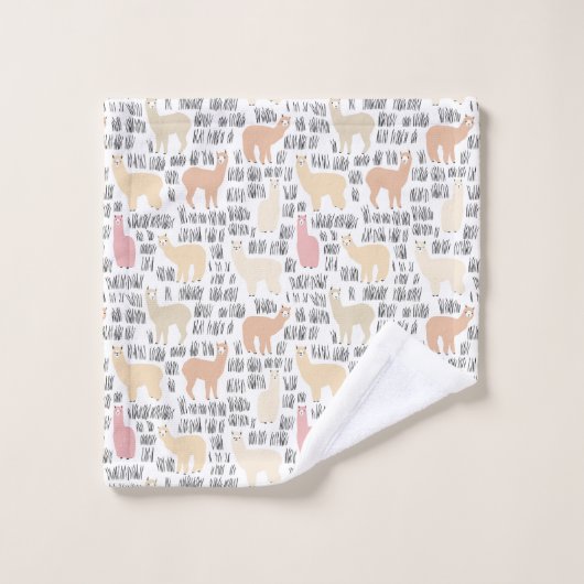 Menge des Alpaka-Musters Badhandtuch Set (Waschlappen)