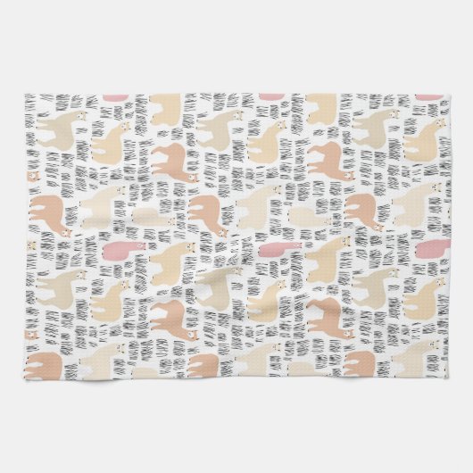 Menge des Alpaka-Musters Geschirrtuch (Horizontal)