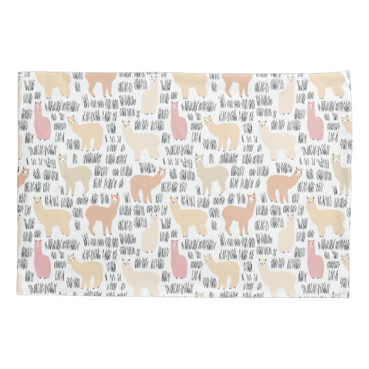 Menge des Alpaka-Musters Kissenbezug (Rückseite-Links)