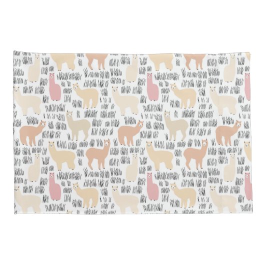 Menge des Alpaka-Musters Kissenbezug (Rückseite-Rechts)