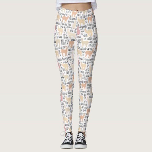Menge des Alpaka-Musters Leggings (Vorderseite)