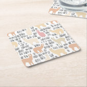 Menge des Alpaka-Musters Rechteckiger Pappuntersetzer (angewinkelt)